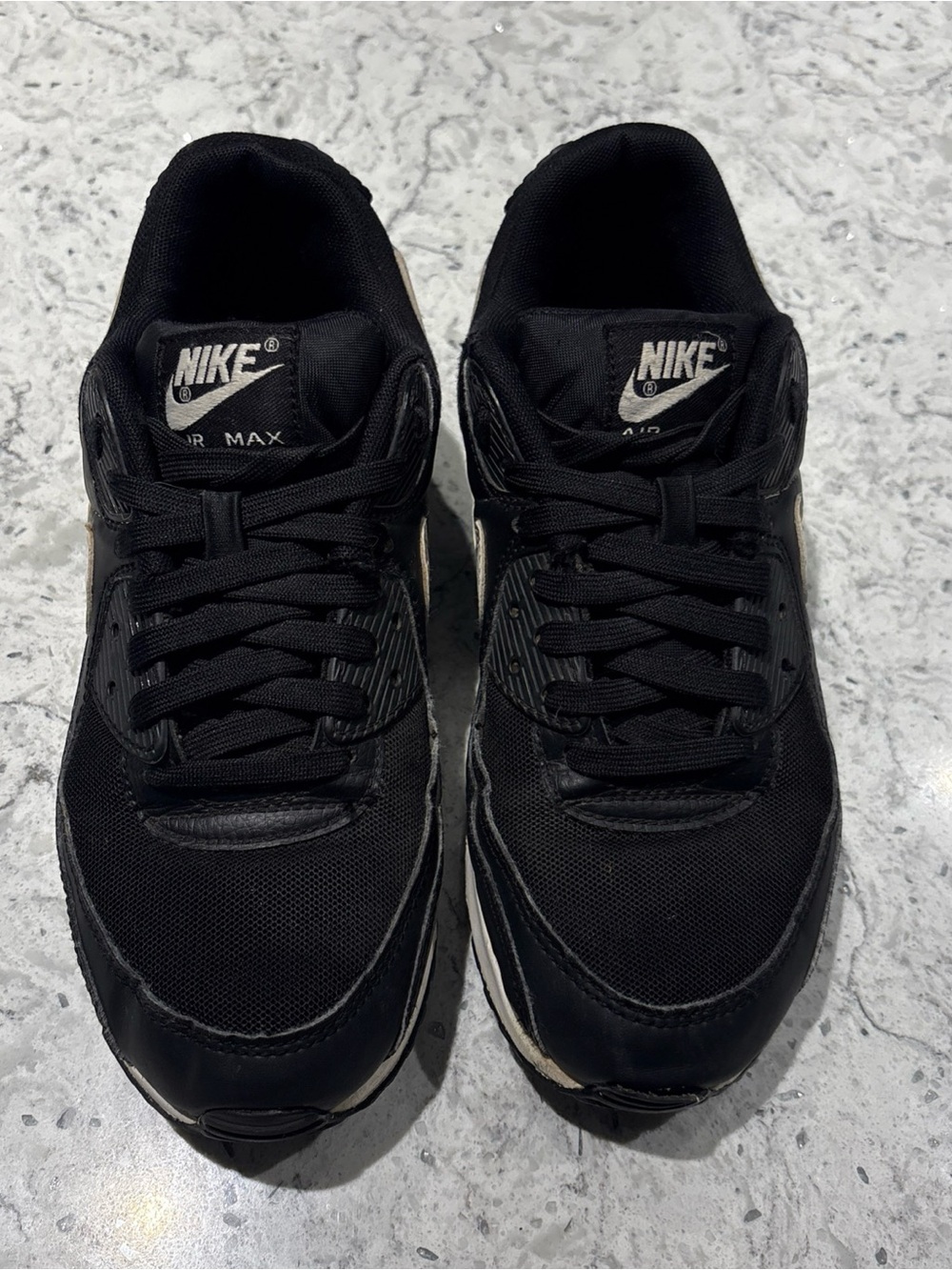 Nike Black and White Air Max 90 Sneakers - Picture 2 of 5